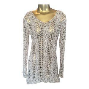 Mystree Crocheted Long, Fitted Sweater, Size Small